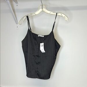 NWT‎ Abercrombie & Fitch Sleepwear Black Satin Spaghetti Strap Top- M
